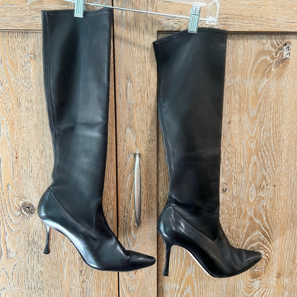Manolo Blahnik Black knee high boots